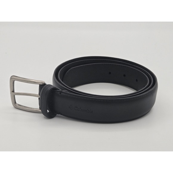 Columbia Men's Size XL 42 Black Faux Synthetic Leather‎ Belt NWOT NEW - Picture 2 of 4